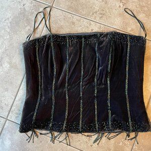 Vintage Velvet and Silk Bustier Corset